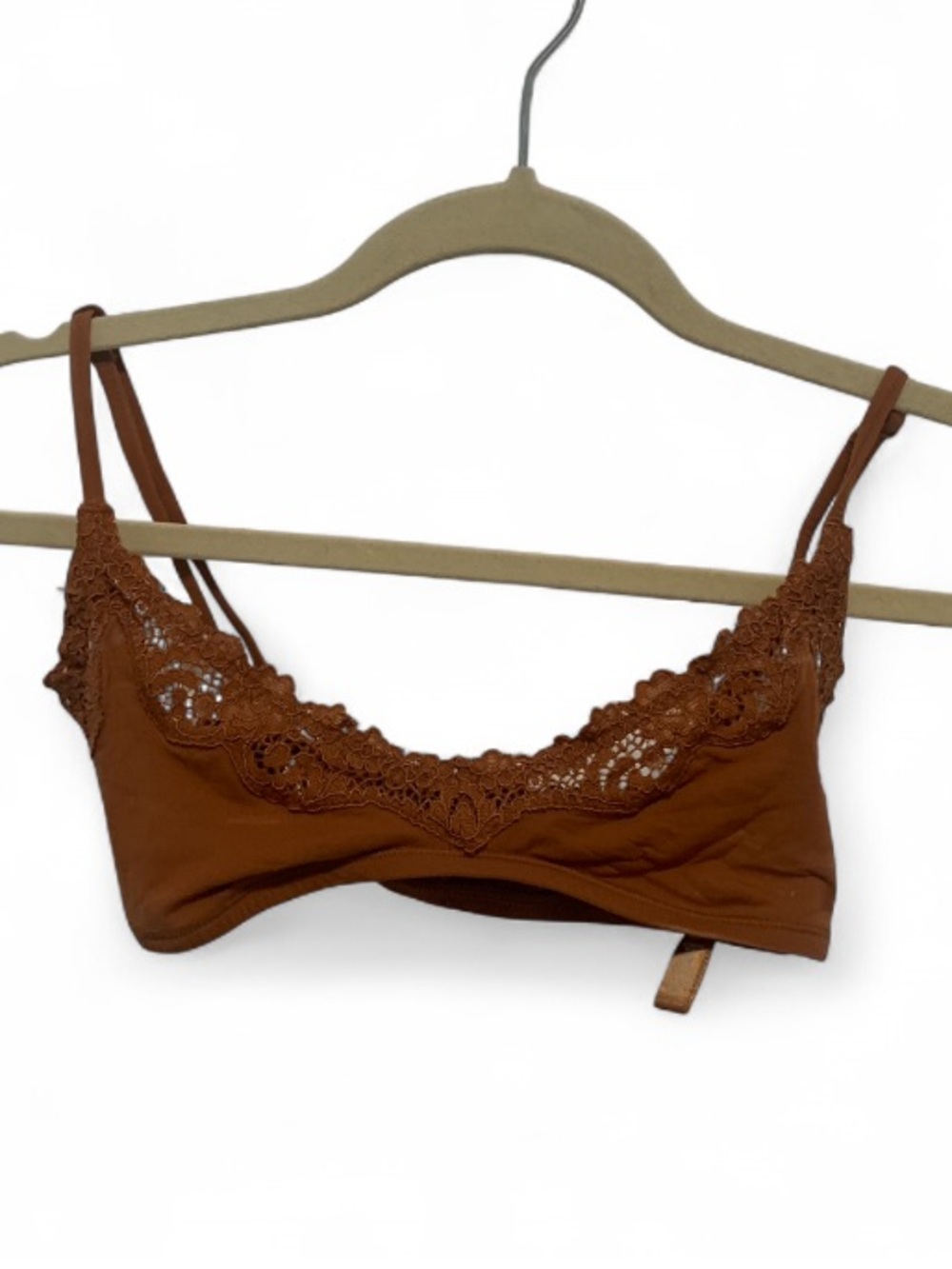 Skims Burnt Orange Lace-Trim Bralette